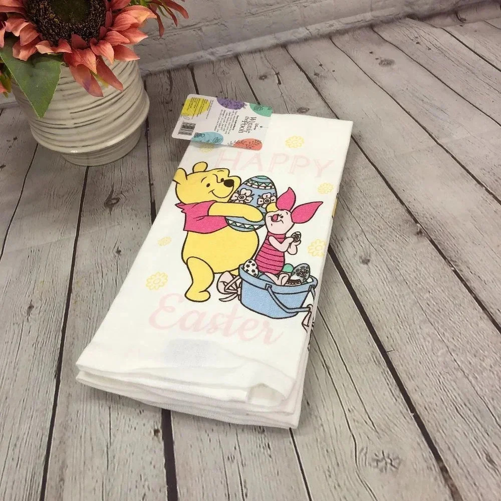 Disney Winnie the pooh and piglet kitchen Towel Happy Easter